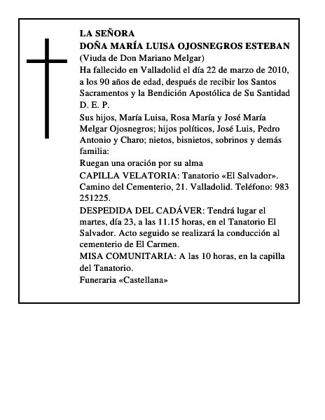 Doña María Luisa Ojosnegros Esteban