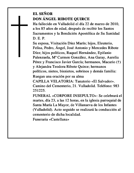 Don Ángel Ribote Quirce