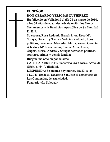 Don Gerardo Velicias Gutiérrez