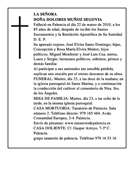 Doña Dolores Muñoz Segovia