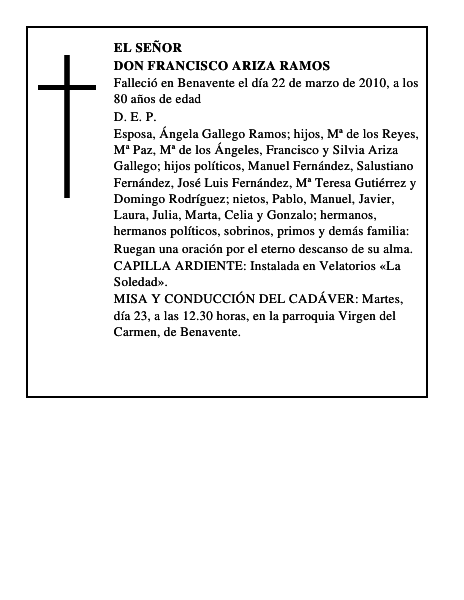 Don Francisco Ariza Ramos
