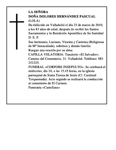 Doña Dolores Hernández Pascual
