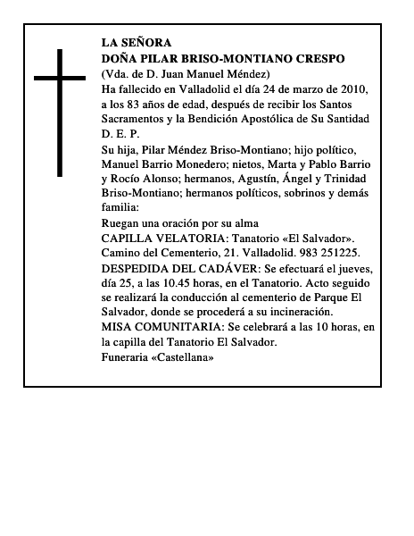 Doña Pilar Briso-Montiano Crespo