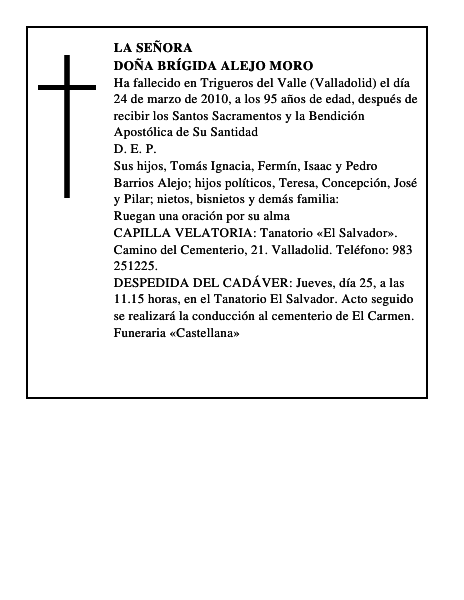 Doña Brígida Alejo Moro