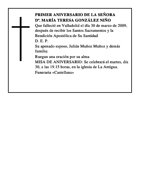 Dª. María Teresa González Niño