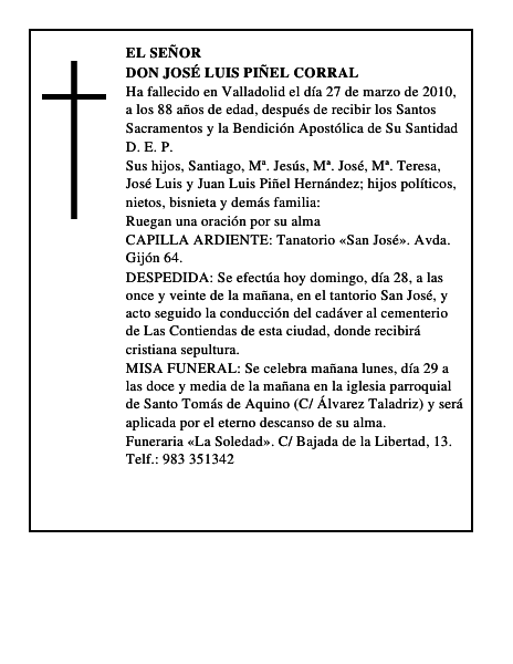 Don José Luis Piñel Corral
