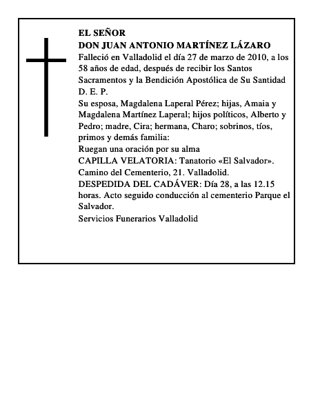 Don Juan Antonio Martínez Lázaro