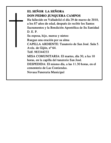 Don Pedro Junquera Campos