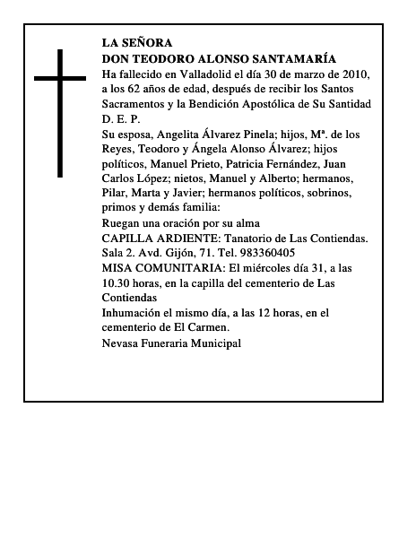 Don Teodoro Alonso Santamaría