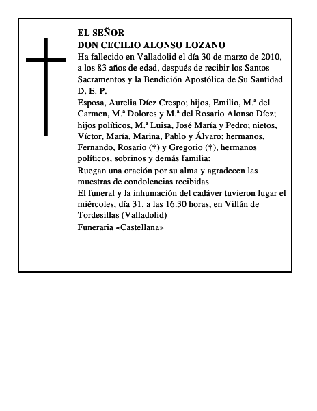 Don Cecilio Alonso Lozano