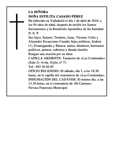 Doña Estilita Casado Pérez