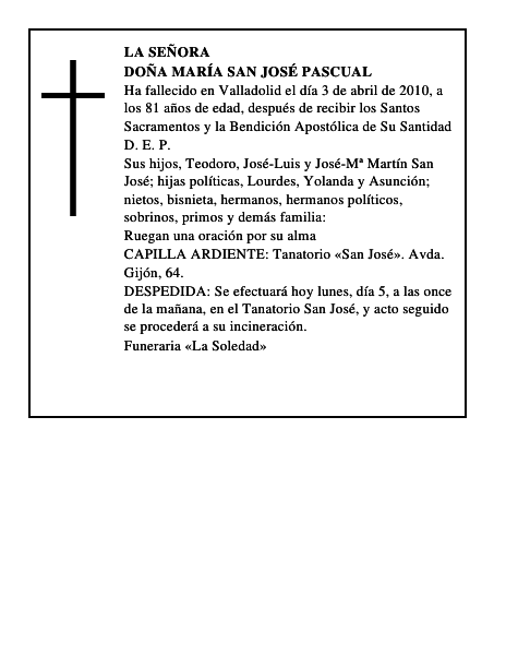 Doña María San José Pascual