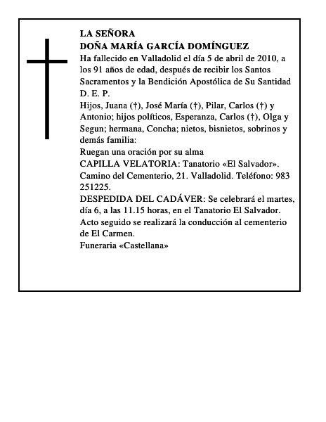 Doña María García Domínguez