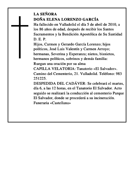 Doña Elena Lorenzo García