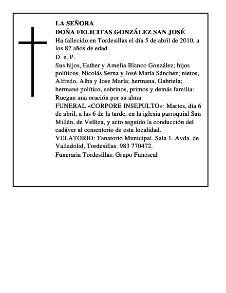 Doña Felicitas González San José