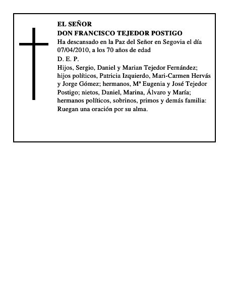 Don Francisco Tejedor Postigo