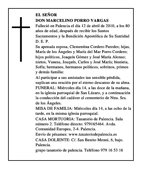 Don Marcelino Porro Vargas
