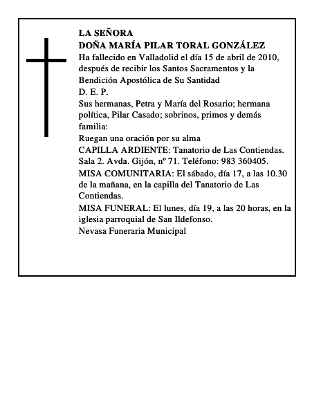 Doña María Pilar Toral González