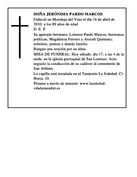 Doña Jerónima Pardo Marcos