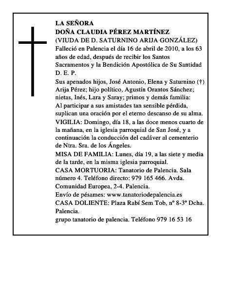 Doña Claudia Pérez Martínez