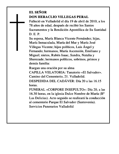 Don Heraclio Villegas Peral