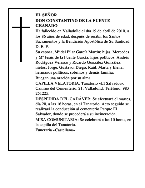 Don Constantino de la Fuente Granado