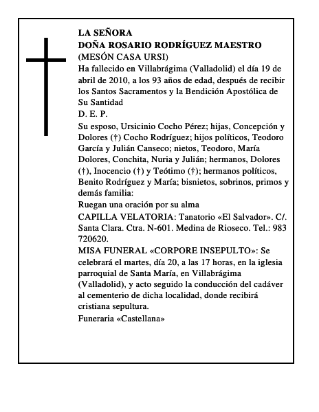 Doña Rosario Rodríguez Maestro