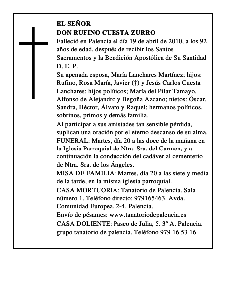 Don Rufino Cuesta Zurro