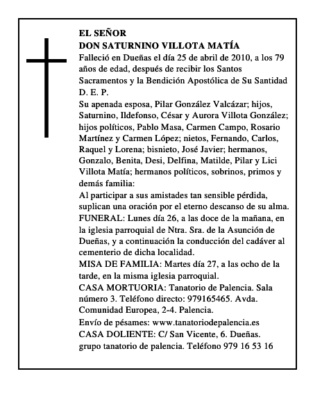 Don Saturnino Villota Matía