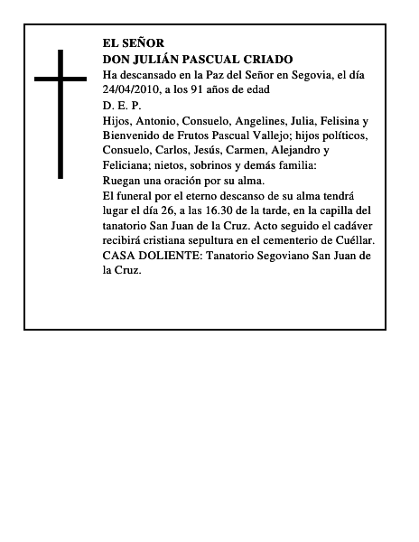 Don Julián Pascual Criado