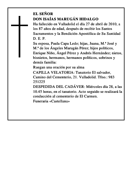 Don Isaías Marugán Hidalgo