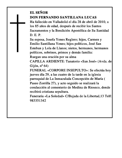 Don Fernando Santillana Lucas