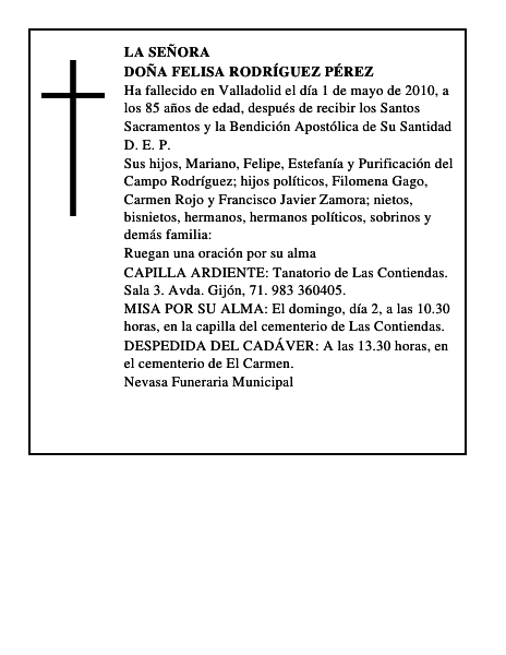Doña Felisa Rodríguez Pérez