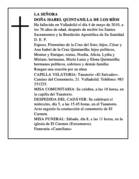 Doña Isabel Quintanilla de los Ríos
