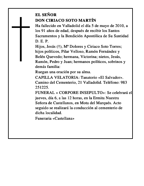 Don Ciriaco Soto Martín