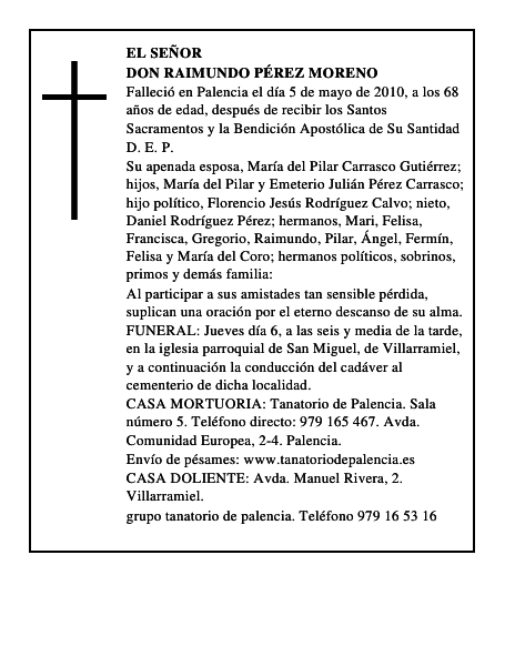 Don Raimundo Pérez Moreno