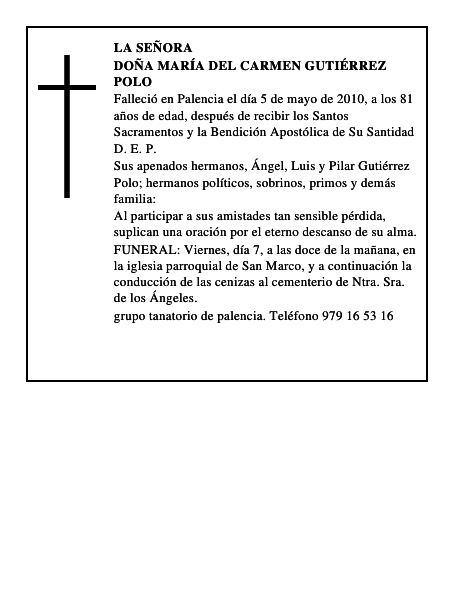 Doña María del Carmen Gutiérrez Polo