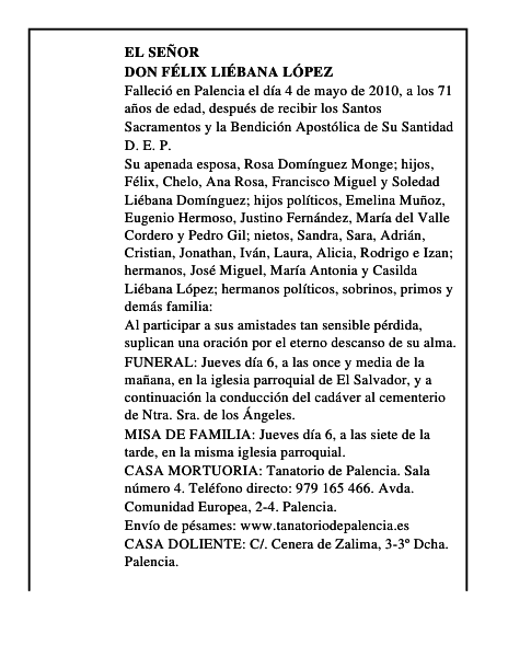 Don Félix Liébana López