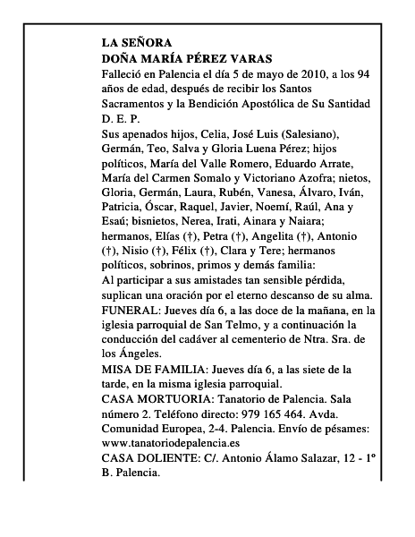 Doña María Pérez Varas
