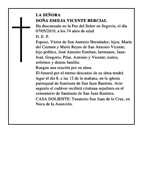 Doña Emilia Vicente Bercial