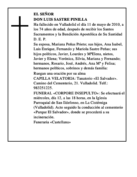 Don Luis Sastre Pinilla