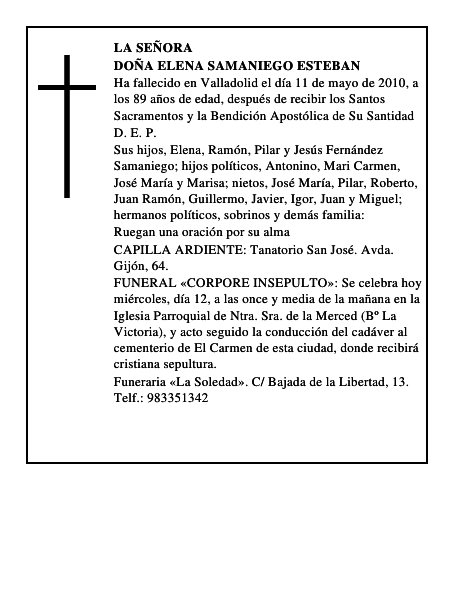 Doña Elena Samaniego Esteban