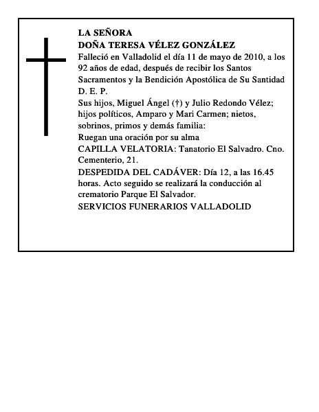 Doña Teresa Vélez González