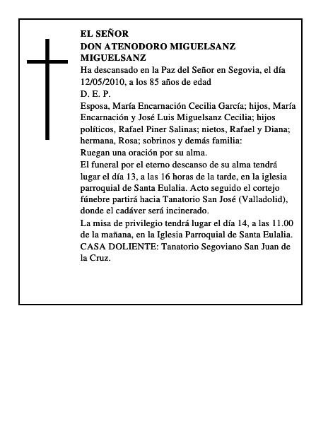 Don Atenodoro Miguelsanz Miguelsanz