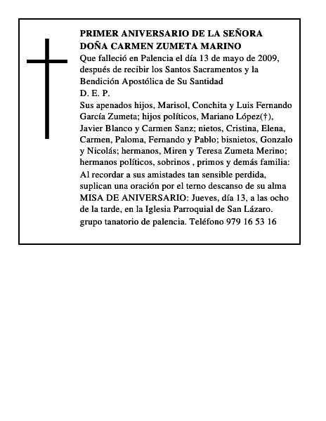 Doña Carmen Zumeta Marino