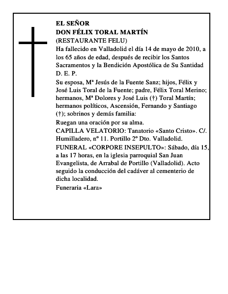 Don Félix Toral Martín