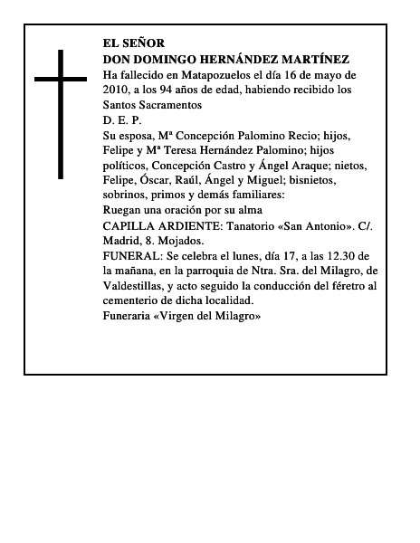 Don Domingo Hernández Martínez