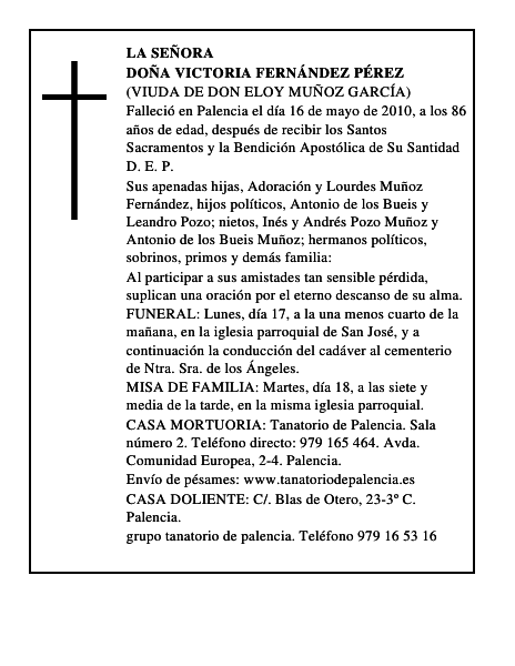 Doña Victoria Fernández Pérez