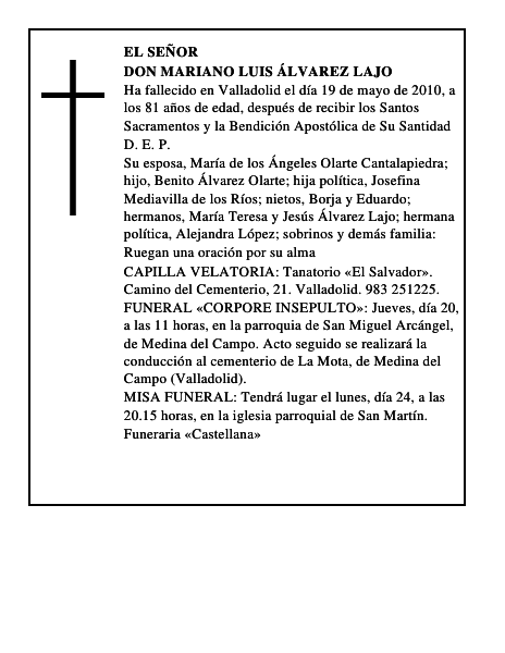 Don Mariano Luis Álvarez Lajo