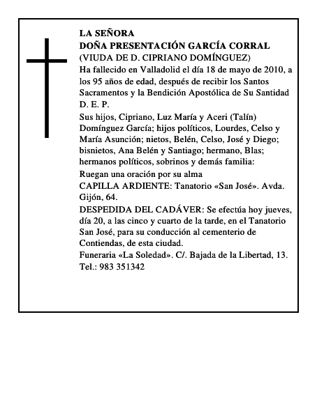 Doña Presentación García Corral